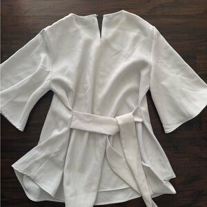 Zara White Women's Blouse with Belt